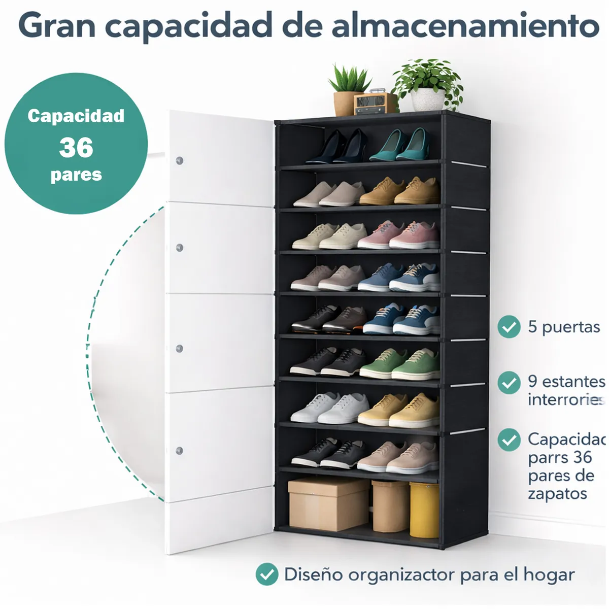 Zapatero Modular Portátil 36 Pares